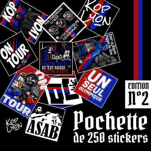 Pack stickers collector Édition 2 Kop Lyon, lot de 250 designs lyonnais