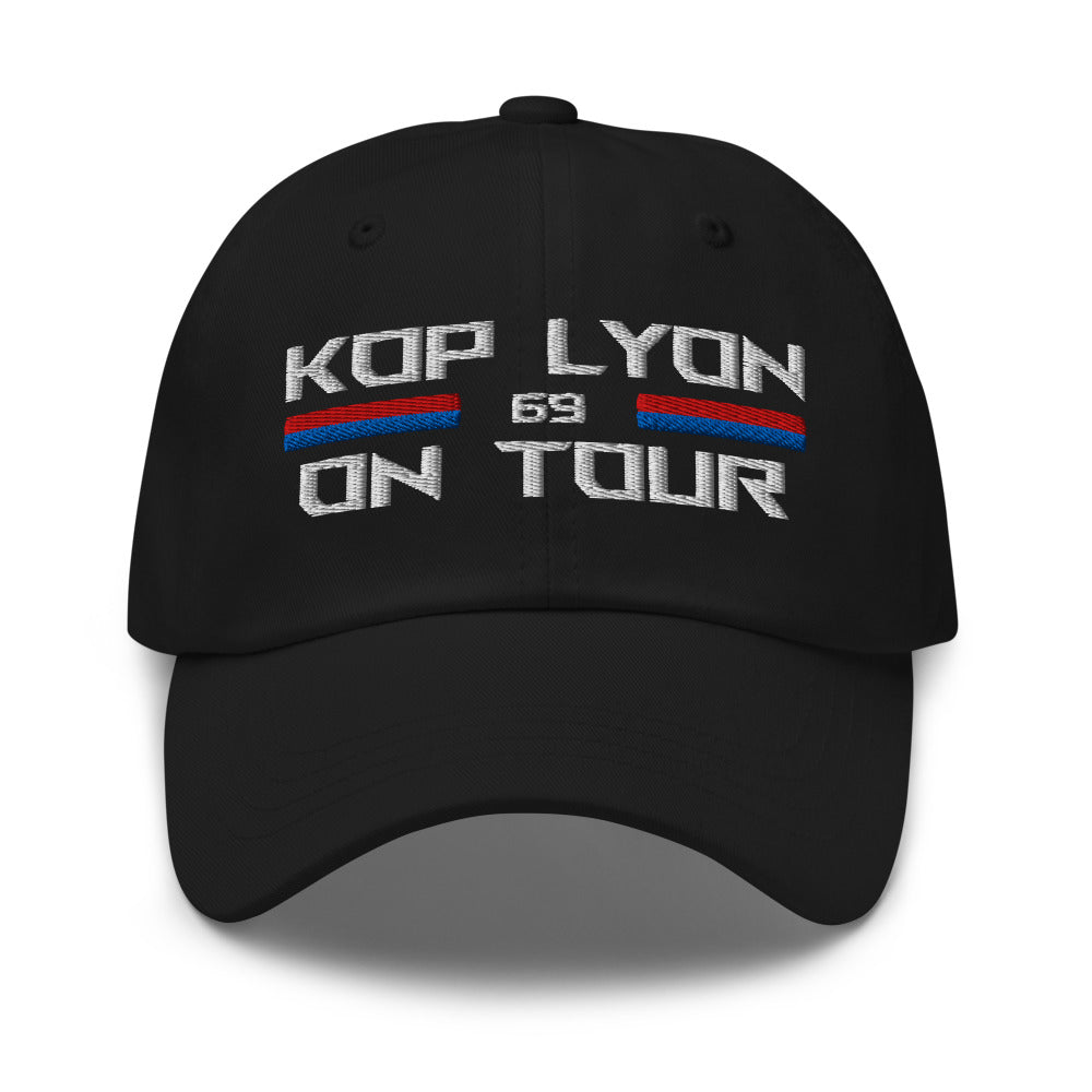 Casquette brodée Kop Lyon On Tour 2024 noire, vue de face