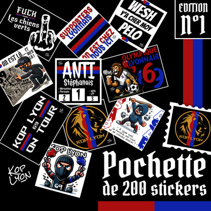 Pack stickers collector Édition 1 Kop Lyon, lot de 250 designs lyonnais