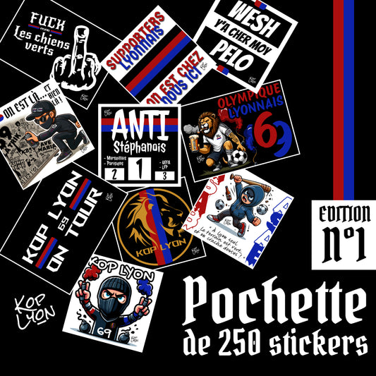 Pack stickers collector Édition 1 Kop Lyon, lot de 250 designs lyonnais