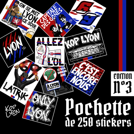Pack stickers collector Édition 3 Kop Lyon, lot de 250 designs lyonnais
