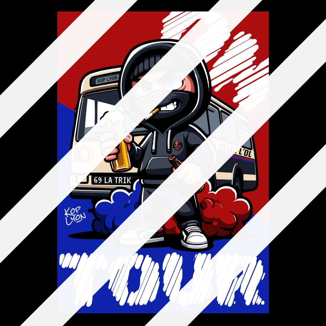 Sticker Lyon design n°15, autocollant supporter lyonnais Kop Lyon